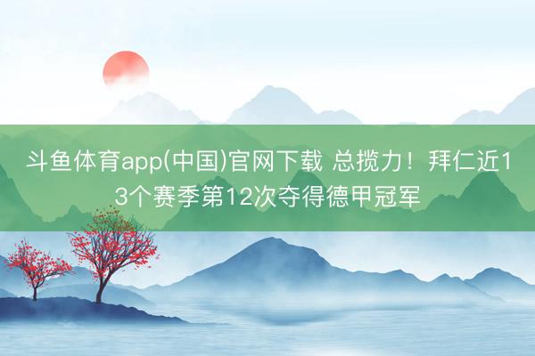 斗鱼体育app(中国)官网下载 总揽力！拜仁近13个赛季第12次夺得德甲冠军