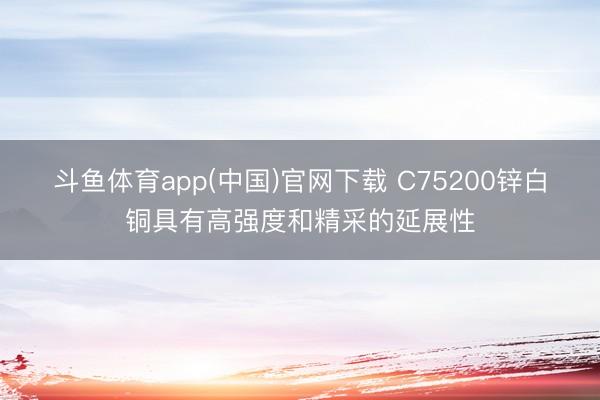 斗鱼体育app(中国)官网下载 C75200锌白铜具有高强度和精采的延展性