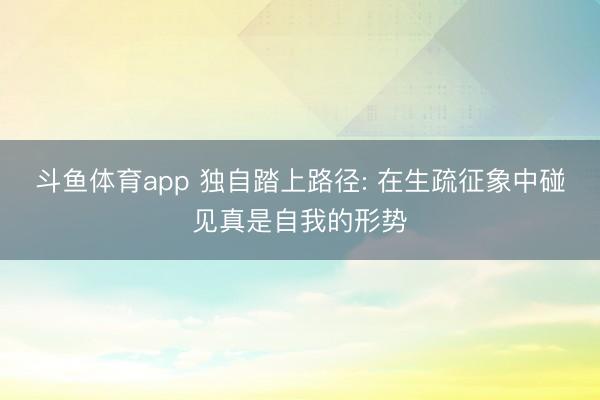 斗鱼体育app 独自踏上路径: 在生疏征象中碰见真是自我的形势
