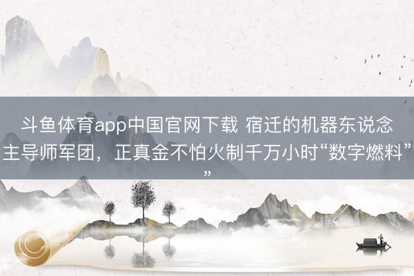 斗鱼体育app中国官网下载 宿迁的机器东说念主导师军团,正真金不怕火制千万小时“数字燃料”