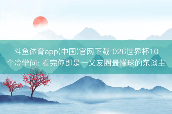 斗鱼体育app(中国)官网下载 026世界杯10个冷学问: 看完你即是一又友圈最懂球的东谈主