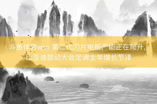斗鱼体育app 第二代刀片电板产能正在爬升， 比亚迪鼓动大会定调全年增长节律