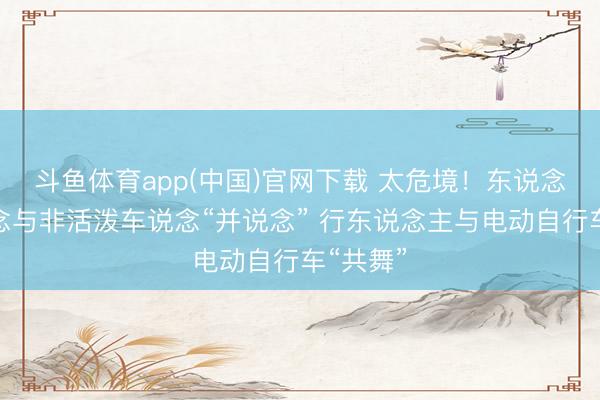 斗鱼体育app(中国)官网下载 太危境！东说念主行说念与非活泼车说念“并说念” 行东说念主与电动自行车“共舞”